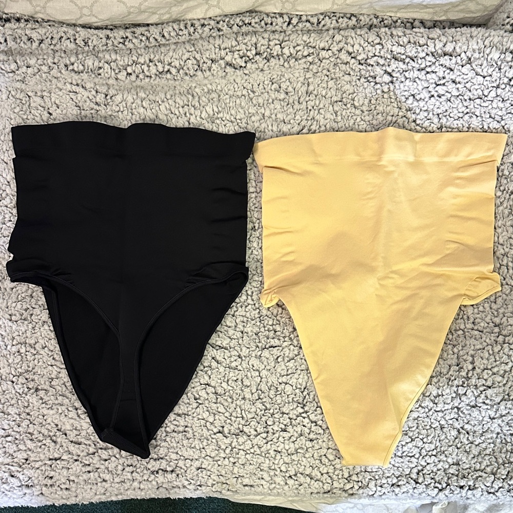 2 pairs High-Waist Seamless thong shape wear size large